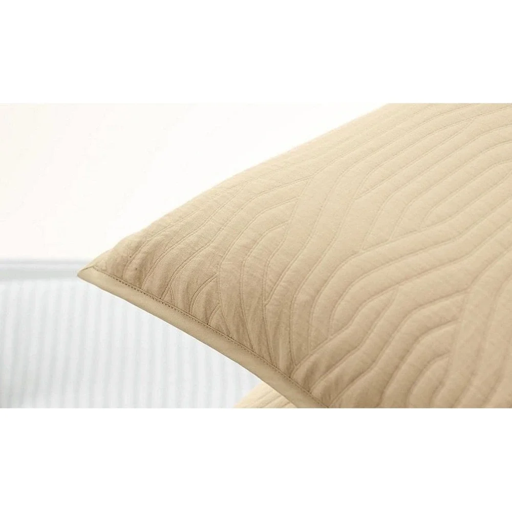 Ralph Lauren Wiley King Pillow Sham Beige Cotton Jacquard NEW